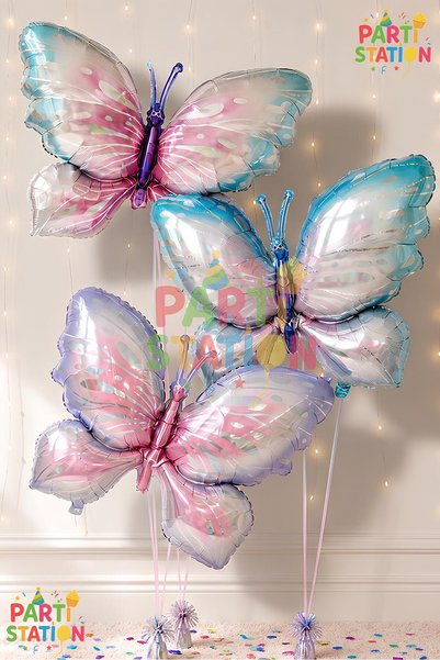 Parti Station Set of 3 Large Butterfly Balloons 95X70 cm