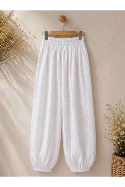 KÜÇÜĞÜM BUTİK White Scallop Lace Shalwar Trousers