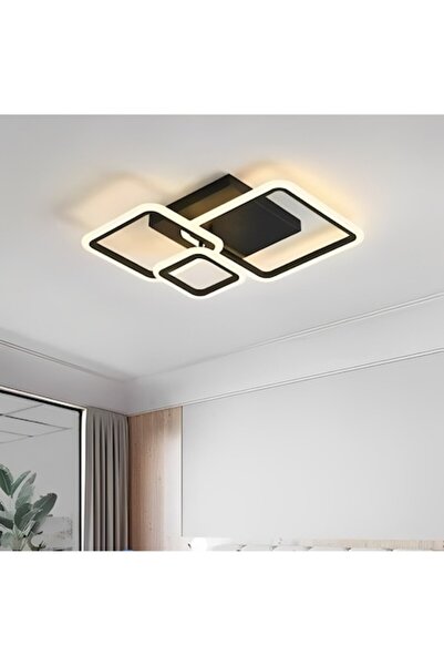 Laleluli Candelabru LED 3 pătrate, telecomandă, 3 tipuri de lumină caldă/rece...