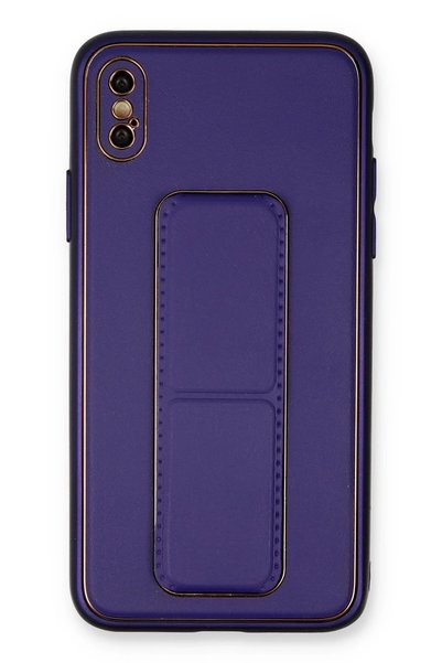 New Face حافظة ACONCEPT لهاتف iPhone XS Max من الجلد مع حامل (213226) - أرجواني