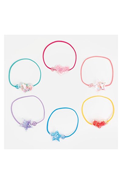 OEM Set elastice de păr pentru copii, model inimă, elastic, 6 bucăți – prinde...