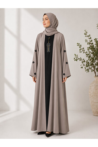 Ophelia US Stone Embellished Open Abaya Set – Premium 3-Piece Open Front Abay...
