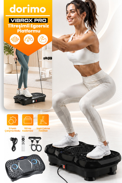 Dorimo Vibrox Pro 3D Çift Motorlu Titreşimli Egzersiz Platformu 150 kg Kapasi...