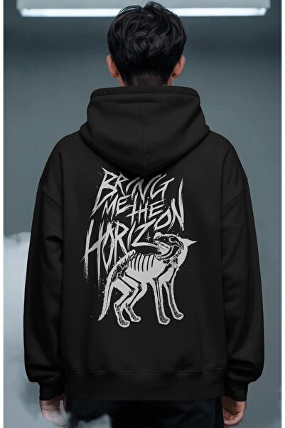 SEVBANO هودي فاخر كبير الحجم مطبوع عليه شعار فرقة موسيقى Bring Me The Horizon...