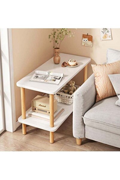 Arabest Side Table,2-Tier with Storage Shelf,Nightstand Bedside Table,White,2...
