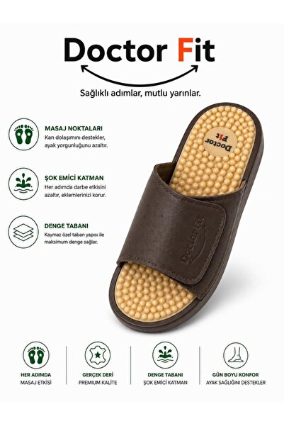 Doctor Fit Refleksoloji Rahatlatıcı,Akapunktur Masaj Terliği Kahverengi Terli...