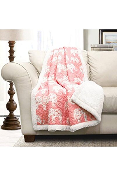 Yıldızan Lush Decor Elephant Parade Fuzzy Reversible Sherpa Blanket, 152 cm X...