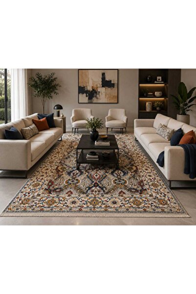 Antik Kilim %100 Antialerjik İnce Dokuma Makina Halısı Kaymaz Taban Özellikli %80 Cotton %20 Polyester