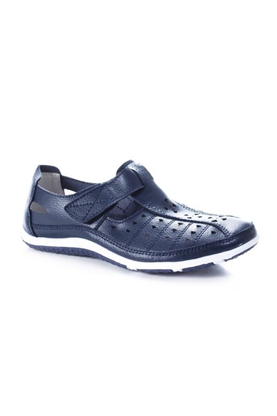 OEM Pantif bleumarin , comozi din piele perforati cu bareta