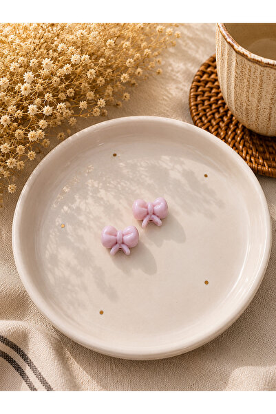 ADAMODART Handmade Murano Glass Pink Ribbon & Bow Beads (2 Pieces)