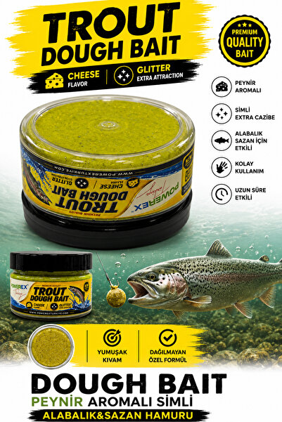 sr sazanrig Dough Bait Peynir Aromalı Simli Alabalık ve Sazan Hamuru (100gr)