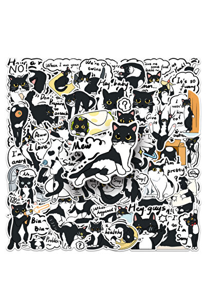 Choice 50PCS Black White 50PCS Abstract Alien Cat Aesthetic Stickers, Green &...