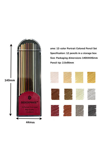 Choice 12 color Portrait 12/24 Colored Leads 2.0mm Mechanical Pencil Set Stan...