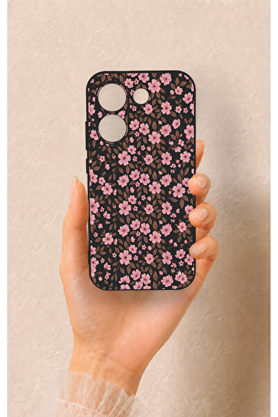 Vip Case Poco X8 Pro Uyumlu Mini Pembe Çiçek Desenli Silikon Kılıf