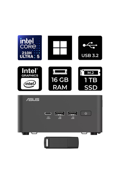 ASUS NUC 15 Pro Tall Intel Core 5-210H 16GB RAM 1TB SSD Win11 Pro RNUC15CRHC5...