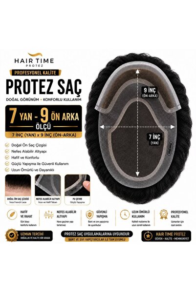 Hairtime 7.9 ÖLÇÜ PROTEZ SAÇ ERKEK GERÇEK İNSAN SAÇI HER YÖNE TARANABİLİR.