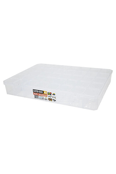 shopwave صندوق منظم شفاف من 40 قسمًا من مارس 39x30x55 سم (5047)