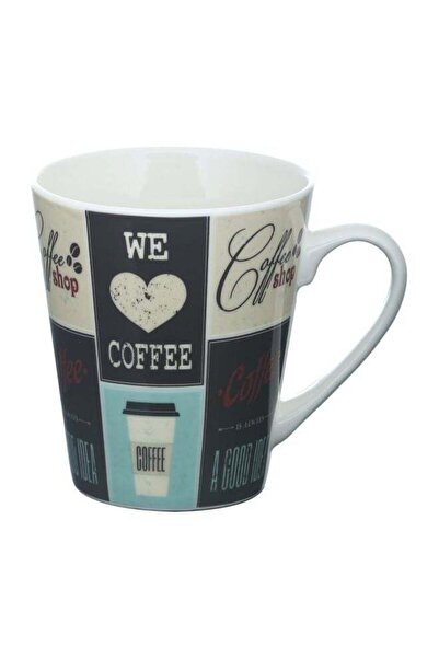 DELCASA Porcelain V-Shape Mug White/Grey/Black