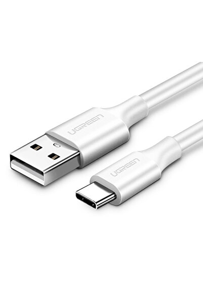 Ugreen Кабел за данни US287 (60123) - USB към Type-C, 3A, 18W, 2м - Бял, стаб...