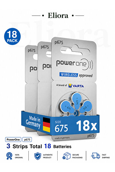 powerone بطاريات سماعات الأذن الأصلية عالية الجودة من باور ون 1.45 فولت P675 ...