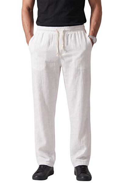 DeepSEA White 97% Cotton Muslin Fabric Comfortable Fit Breathable Summer Men'...
