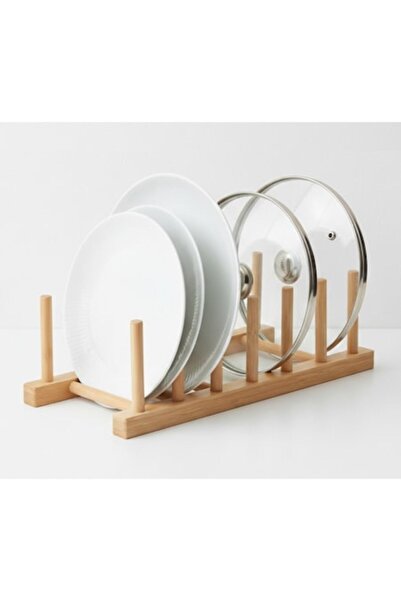 SyaMAG Suport din bambus, SyaMAG, pentru farfurii sau capace, 27.5x12x8.5 cm,...