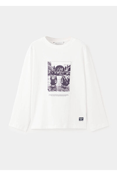MANGO Kids Desenli oversize büyük beden tişört