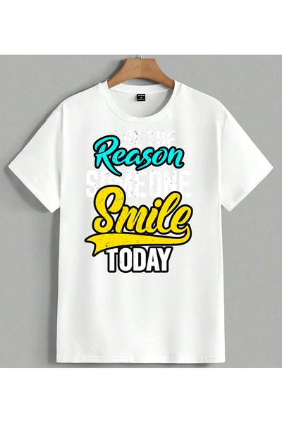 ELFERA Reason Smile Today Sarisi T-shirt sa štampanim motivom, unisex, velika...