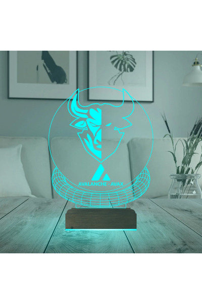 Crypto Avalanche Avax Coin Kripto Finans 3D Lamba - Masa Gece Lambası