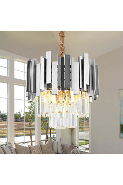 OEM Candelabru Cristal BLOIS Nobile 5xE14, Diametru 40cm, Argintiu, Inaltime ...