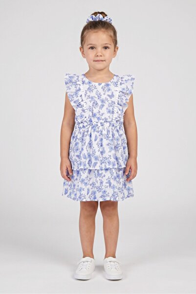 NANETTE LEPORE Kids Girl 2 Pcs Floral Print Dress With Scrunchies, Multicolor