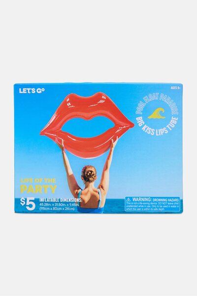 Let's Go Inflatable Red Lips Floating Row