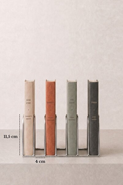 Edora Home Parlak Silver Metal 7 Bölmeli Modern Kitap Standı, Kitaplık - Masa...