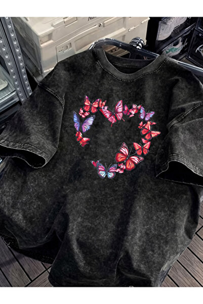 Pink Sky Unisex Oversize Vintage Washed Street Style Μόδα του δρόμου Βαμβακερ...