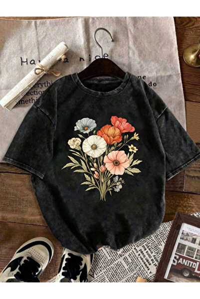 HOFFNUNG Unisex Oversize Vintage Washed Street Style Μόδα του δρόμου Βαμβακερ...