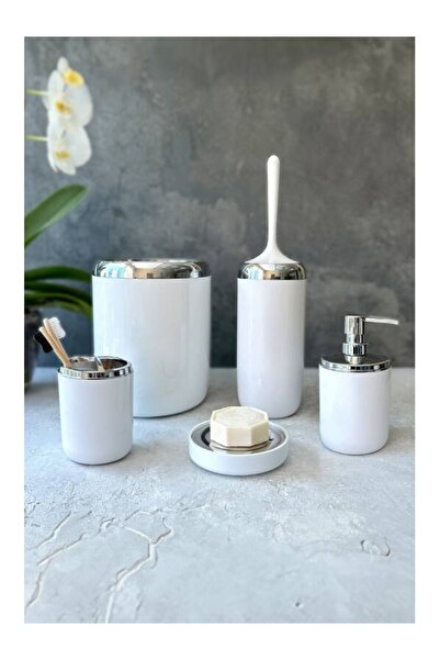 Condi Collection طقم حمام مزخرف بالكروم 5 قطع
