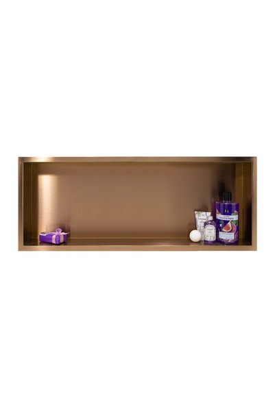 BALNEO Etajeră dreptunghiulară încorporată Wall-Box 90x30x7 cm, finisaj cupru...