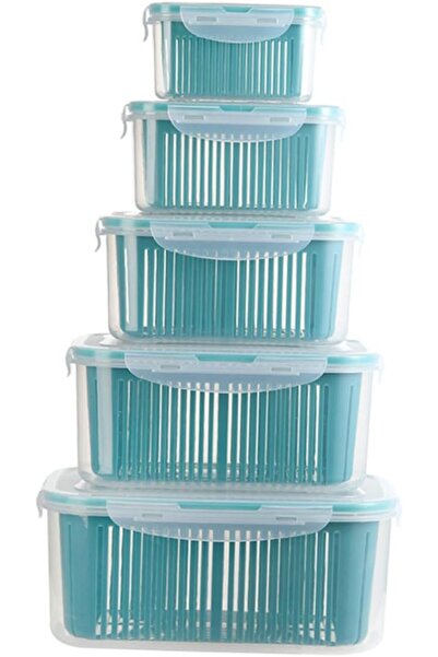 Arabest 5-Piece Double-Layer Kitchen Draining Baskets,Stackable Storage for F...