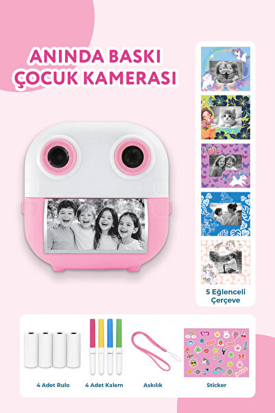 Bood CK-09 ANINDA BASKI ÇOCUK KAMERASI PEMBE