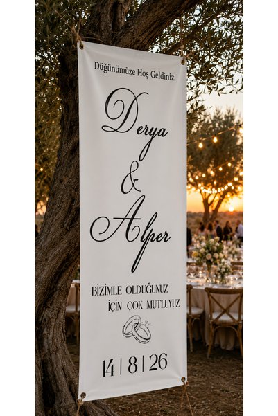 toreksan reklam Kişiye Özel Düğünümüze Hoş Geldiniz Brandası | İsimli Düğün K...
