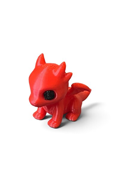 ZEKTON Sevimli Kırmızı Ejderha Figür Ve Anahtarlık 3.5 Cm - Mini Masa Üstü De...