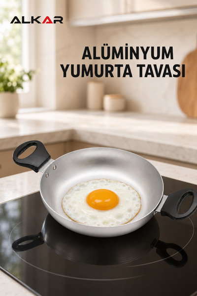 Alkar Yumurta Tavası 16 cm Çift Kulplu Alüminyum Omlet ve Sahan Tavası