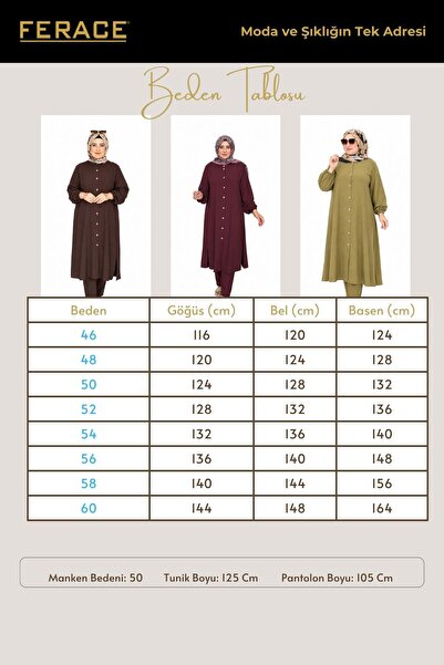 Ferace Kadın Büyük Beden Çilek Kumaş 2'li Takım