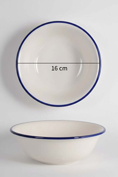 rinart 12-Piece Valencia Salad Bowl Set with Thick Edges 16cm Rim Navy Blue