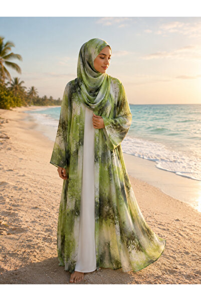 Passion by rahi Printed double layer chiffon Abaya&Hijab
