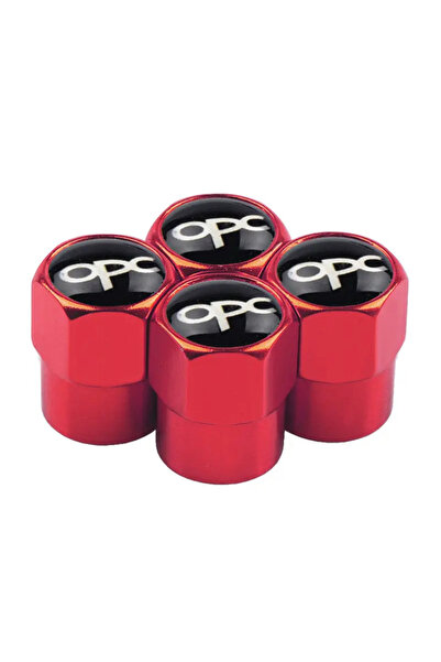 GARDENAUTO Opc Opel Logo Aluminum Coating 4 Pcs Valve Cover (Red)