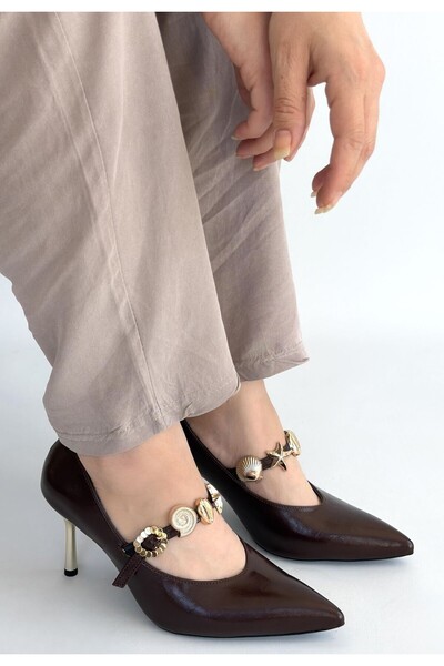 DMR Elegance Conne Brown Skin Stiletto Shoes