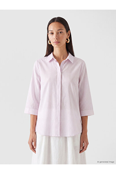 LC Waikiki Pink Striped Women's Shirt