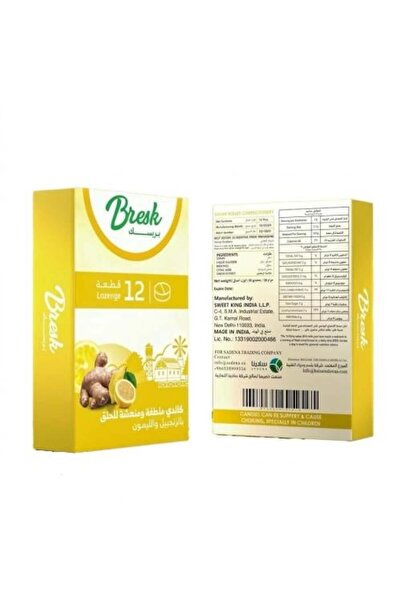 bresk | Soothing and Refreshing Ginger and Lemon Throat Candy 12 Pieces