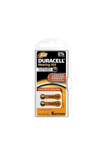 Duracell Activair 312 μπαταρίες ακουστικών βαρηκοΐας 1.4V 6τμχ